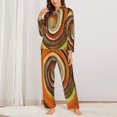 thumbnail image 2 of Balery Colorful Swirl Conjunto de Pijama con Estampado para Mujer, Conjunto de Dos Piezas con Manga Larga, Ropa de Dormir Suave con Bolsillos, Pijamas Cómodos-X-Large, 2 of 7