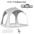 thumbnail image 4 of Kadyn Camping Cot Tent, Foldable Elevated Tent Set, 11 x 11 Feet Patio Sun Shade Shelter Canopy Tent Portable UPF 50+ Outdoor Beach-White, 4 of 9