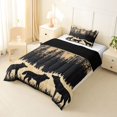 thumbnail image 2 of Manfei Wild Wolves Twin Comforter Sets,Wooded Pine Grove Bedding Set,Brown,Black Reversible,2 Pieces,1 Comforter and 1 Pillowcase, 2 of 7