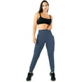 thumbnail image 2 of LMB high waisted joggers for women for casual, yoga and, workout wear - women joggers with pockets - Large - Black Iris, 2 of 5