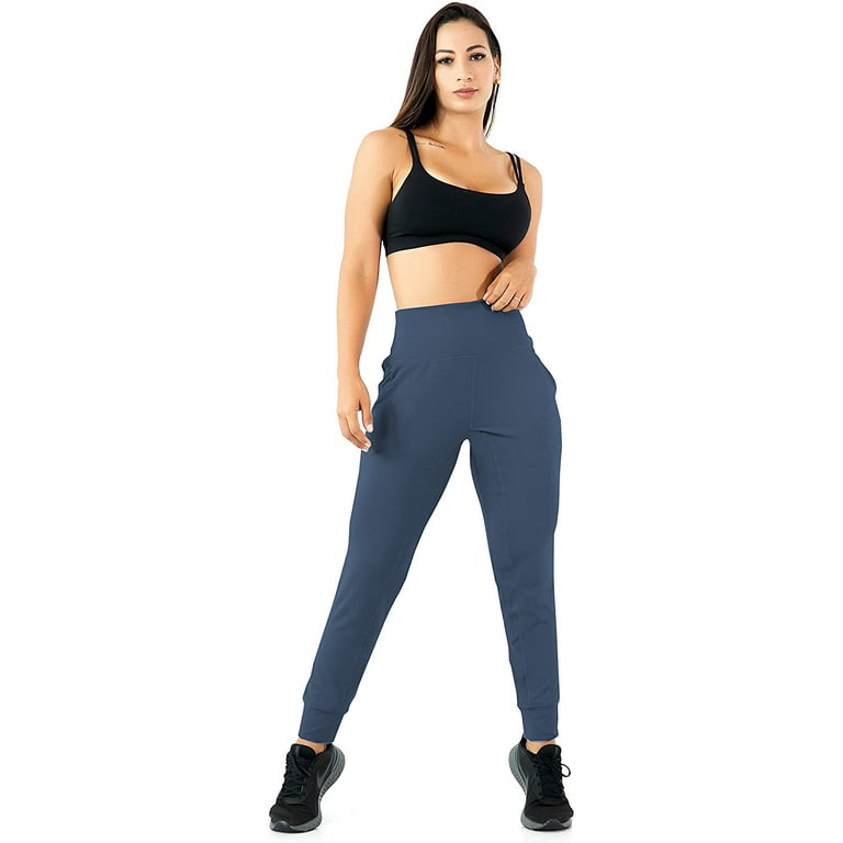 Joggers for women LMB high waisted joggers for women for casual, yoga and,  workout wear - women joggers with pockets - Xtra Small - Black 