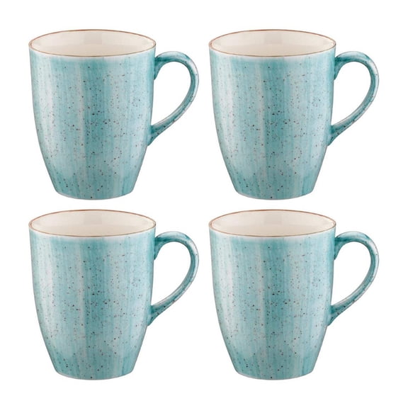 Aqua dia.3.25" h:4.25" 11 oz. Round Blue Porcelain Mug (Set of 4)