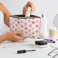 thumbnail image 6 of Picia Strawberry Cake Printed Leather Travel Toiletry Bag,Cosmetic Organizer, Makeup Travel Bag, Durable Travel Pouch, Compact Toiletry Bag, Travel Accessories, 6 of 6