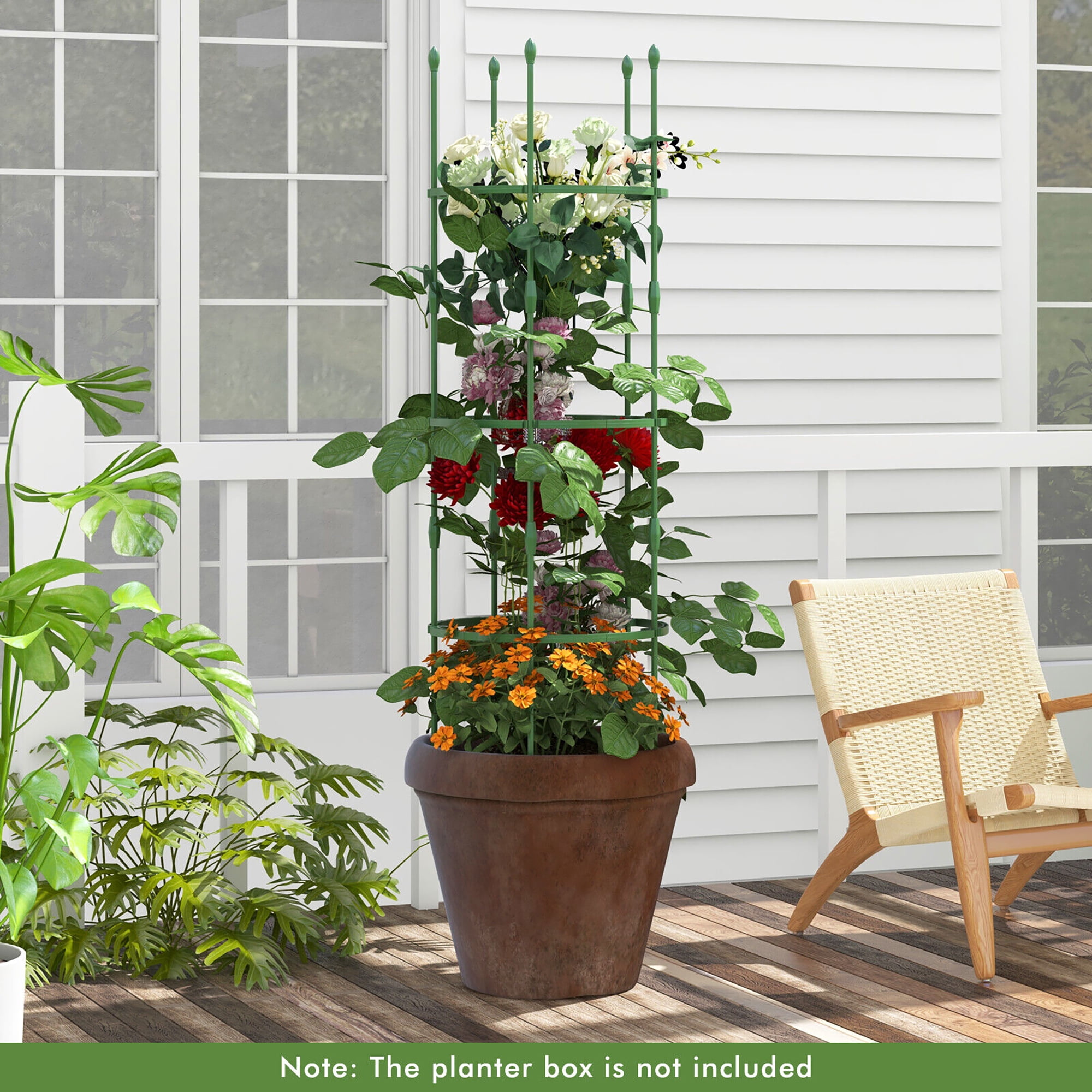 Gymax 3-Pack Garden Tomato Trellis 60'' Plant Support Cage w/ Adjustable Size for Plants