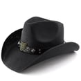 thumbnail image 2 of Straw Cowboy Hat for Men Women Adult, Breathable Lightweight | Straw Woven, Elastic Sweatband,Western Style, Outdoor Sunshade, 2 of 7