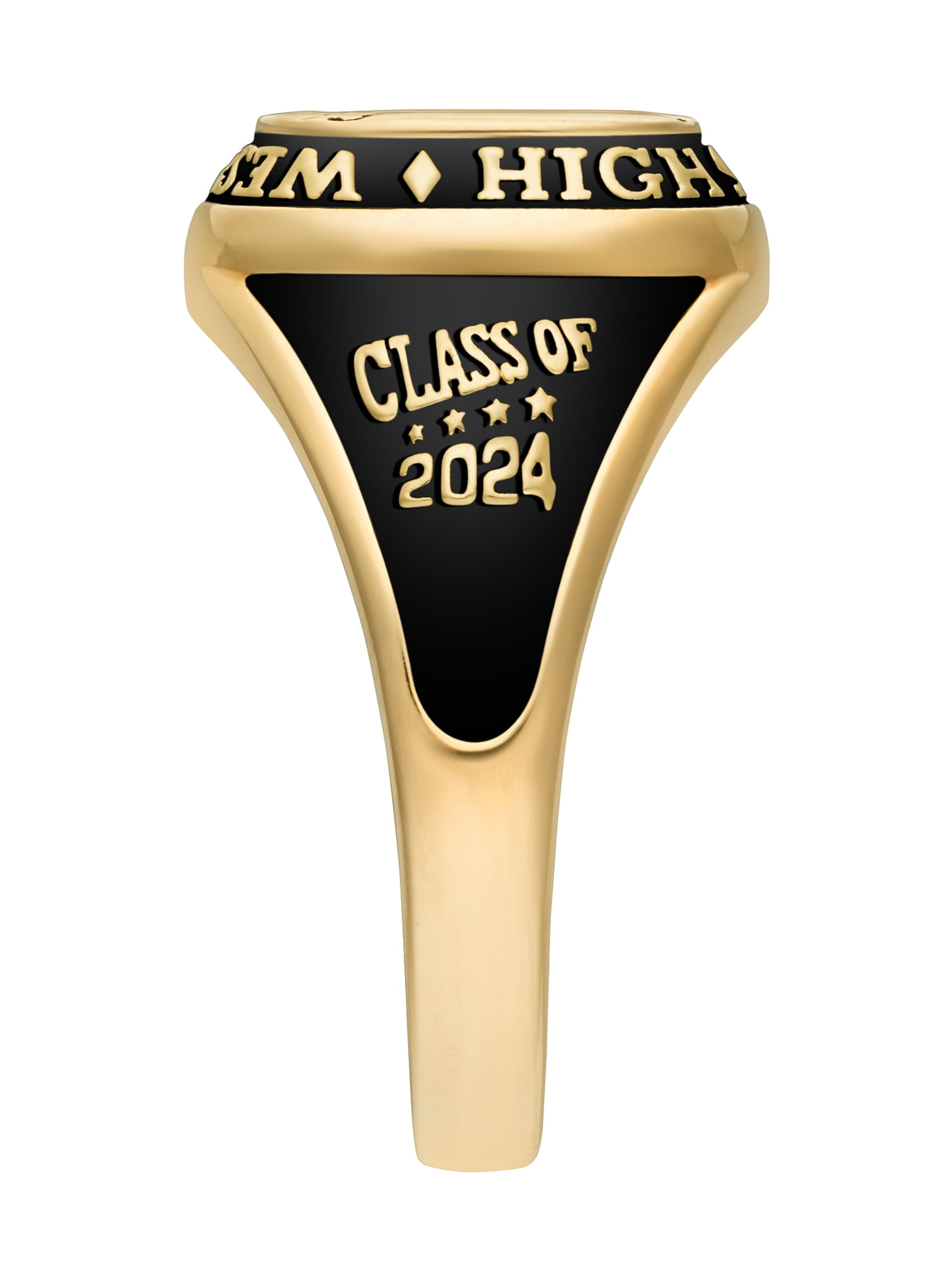 Order Now for 2025 Graduation, Freestyle Women's' 14K Gold over Sterling Classic Cushion Birthstone Class Ring, Personalized, High School or College Graduation