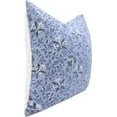 thumbnail image 2 of Fabdivine Off white Linen Hand Block Print Decorative Throw Pillow Cover , 14"X36", Blue, 2 of 5