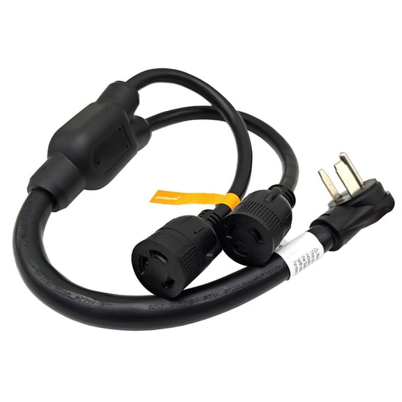 Parkworld 64804 Y Splitter Cord NEMA 6-50P to L6-30R Dual Twist Lock Oultets Y Splitter Adapter 3FT