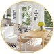 thumbnail image 4 of 30 - pulgada round moderno gold circle vanity mirror con metal frame para sala de estar, bathroom, y wall entrada rustic decor, 4 of 7