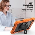 thumbnail image 4 of Case for Lenovo Tab M8 4th Gen 2024/2023 (TB-301FU, TB-300FU) with Screen Protector, 360 Degree Rotating Kickstand Hand Strap Heavy Duty Shockproof Cover with Shoulder Strap, Orange, 4 of 7