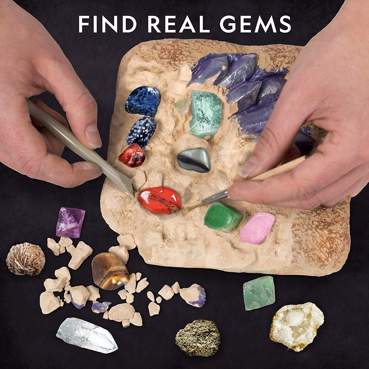 Dig Up 15 Real Gems NATIONAL GEOGRAPHIC Mega Gemstone Dig Kit 