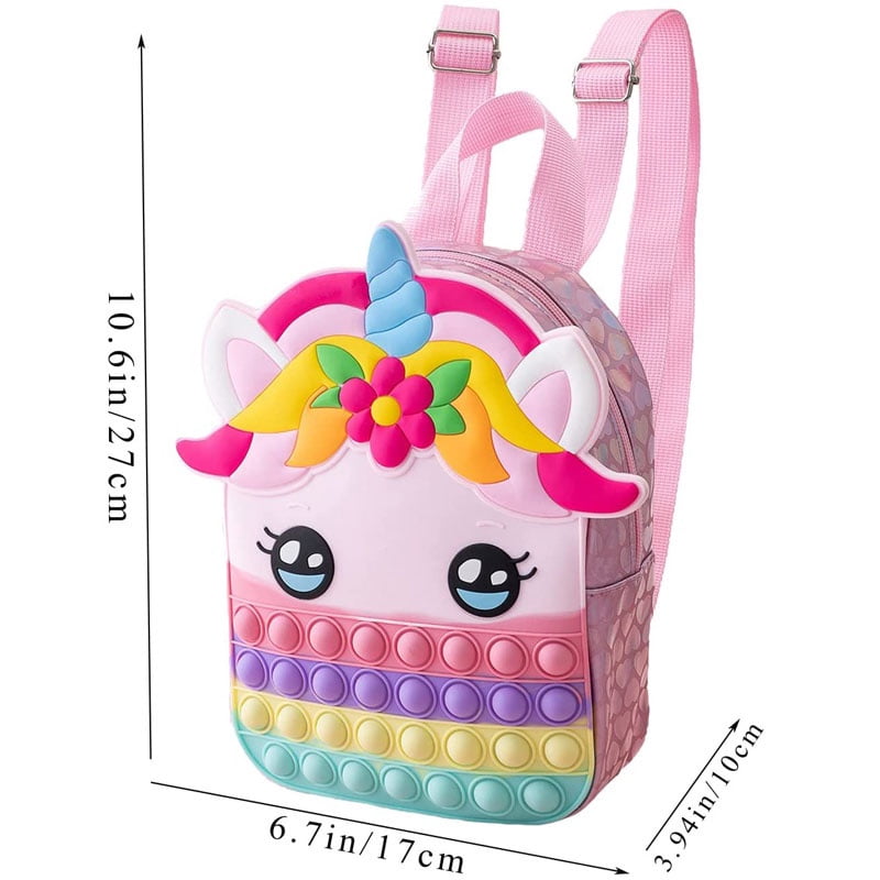 Pop Push It – Bolso Mochila De Unicornio 2 En 1 Con Burbujas De Silicona, Anti-estrés Y De Gran Capacidad Para Niñas Y Adultos