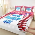 thumbnail image 3 of Feelyou Cartoon Desserts Kids Bed Sheets, Baseball Ice Hockey King Sheets, Happy Birthday Party Sheet Set, Breathable Home Decor, 4-Piece, 3 of 7