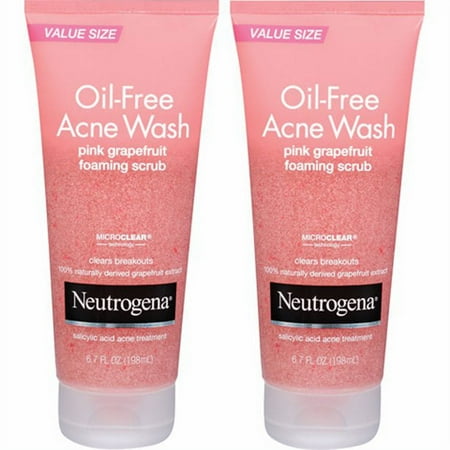 Neutrogena Oil-Free Acne Wash Pink Grapefruit Foaming Scrub, 2 pk./6.7 fl. oz.