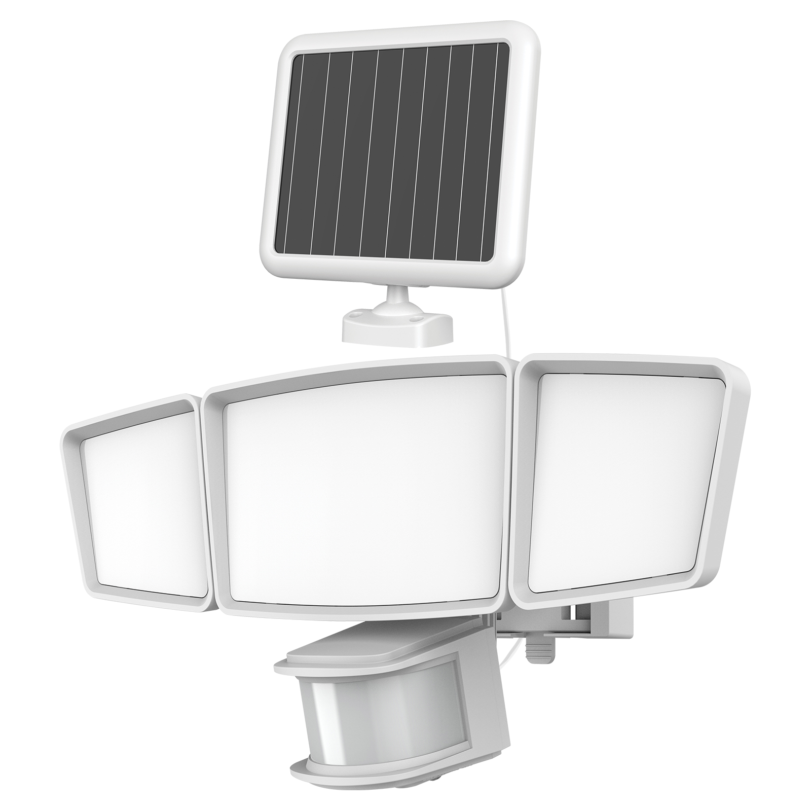 2200 Lumen Solar Security Light Outdoor, 18W 3Head LED Flood Light