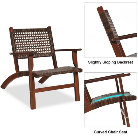 Gymax 3pcs Rattan Patio Chair Table Set Outdoor Furniture Set W Wooden Frame Walmart Canada