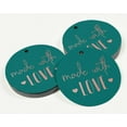 thumbnail image 3 of Inkdotpot 100 Pack Real Rose Gold Foil Paper Tags Made With Love Text Favor Hang Tags, 3 of 6