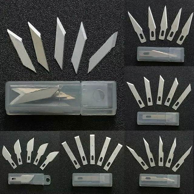 10Pcs Engraving Non-Slip Metal Scalpel Knife Parts Blades Cutter Craft Knives for Mobile Phone PCB Repair Hand Tools Accessories