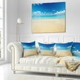 thumbnail image 2 of Designart Sand of Beach in Calm Caribbean Shore - Modern Seascape Throw Pillow - 16x16, 2 of 4