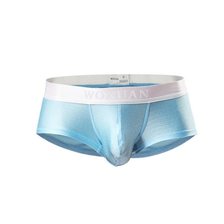 

Men s Sexy Underwear Bulge Pouch Ice Silk Underpants Low Rise Trunks Short Leg Boxer Briefs
