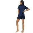 thumbnail image 4 of BlushBridesCo Women Silky Satin Pajama Short Sleeve Shorts Set, 4 of 5