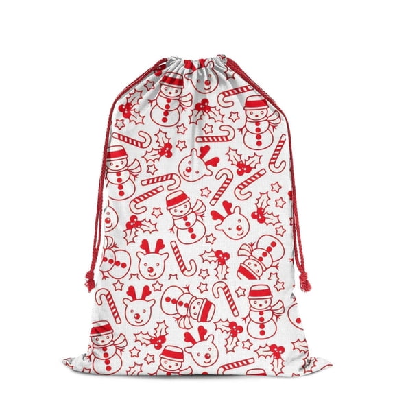 Christmas Bags Drawstring,Red Christmas Snowman Pattern Large Xmas Christmas Gift Bags,Reusable for Xmas and New Year Party Favors and Supplies,27.6" X 19.7"