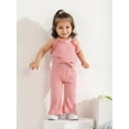 thumbnail image 6 of Infant Baby Girl Clothes Solid Jumpsuit Sleeveless Ruffle Halter Bodysuit Bell-Bottoms Pants Outfits Set Pink 3-6 Months, 6 of 6