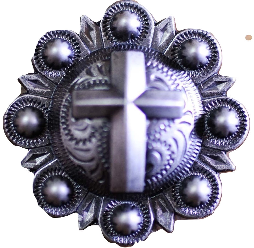 Lot de 6 magnifiques conchos ronds avec pierres rouges pour selle