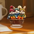 thumbnail image 2 of Hearth & Gear Easter Rabbit With Carrot 2D Acrylic Decoration Spring Home Decoration Swinging Penguin Car Ornament Glowing Sticks for Vase Table Shelf Well Dressed Home Christmas Decorations Car, 2 of 7