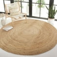 thumbnail image 6 of · REDEARTH · Round Area Rug - Hand Woven Braided 100% Natural Jute - Artisan Made Reversible Boho Jute Rugs for Bedroom - Kitchen - Living Room - Farmhouse - Aesthetic Home Decor (8' Feet - Natural), 6 of 13