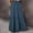 Blue, variant on Yuwull Maxi Skirt For Women Trendy Summer Casual Comfortable Long Skirt High Waist Drawstring Pleated Solid Color Ankle Skirt