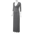 thumbnail image 2 of Doublju Women's 3/4 Sleeve Wrap Front Maxi Dress with Tie Waist, 2 of 4