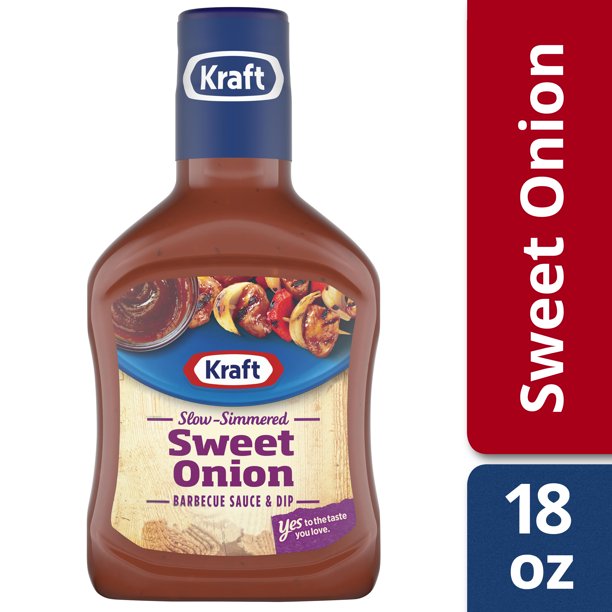Kraft Sweet Onion SlowSimmered Barbecue Sauce and Dip, 18 oz Bottle