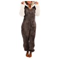 thumbnail image 1 of Pantalones de yoga Gibobby Pijamas de manga larga de lana artificial para mujer Casual Color Sólido Cremallera Suelta con capucha Mono Pijamas Casual Invierno Cálido Orejas li(Marrón， XXXXL), 1 of 5