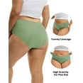 thumbnail image 4 of INNERSY Womens Plus Size Period Underwear - High Waist Rayon from Bamboo 3-Pack, 50ml Heavy Flow(3XL,Green Mix), 4 of 11