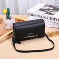thumbnail image 2 of Bolso bandolera cuadrado pequeño para mujer, bolso de mano tipo bandolera, bolso de cuero con cremallera, tarjetero de moda, bolso para teléfono, mone Negro Baoblaze embrague de hombro para mujer, 2 of 4