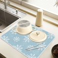 thumbnail image 2 of Yayeee Drying Mat for Kitchen Counter Dishes Microfiber Coffee Decorative Pad, Gray Snowflake, 2 of 9