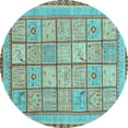 thumbnail image 1 of Ahgly Company Indoor Round Abstract Light Blue Modern Area Rugs, 6' Round, 1 of 4