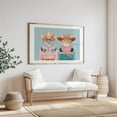 thumbnail image 3 of Cowboy Cats - Painting Cowboy Cat Animal Western Humor Illustration Whimsical Oak Framed Wall Art Print 5 x 7 inches, 3 of 6