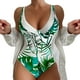 thumbnail image 1 of MKLEKYY Trajes De Baño Mujer Completo Womens V Neck Flower Printed Swimsuit Bikini Swimwear, 1 of 3