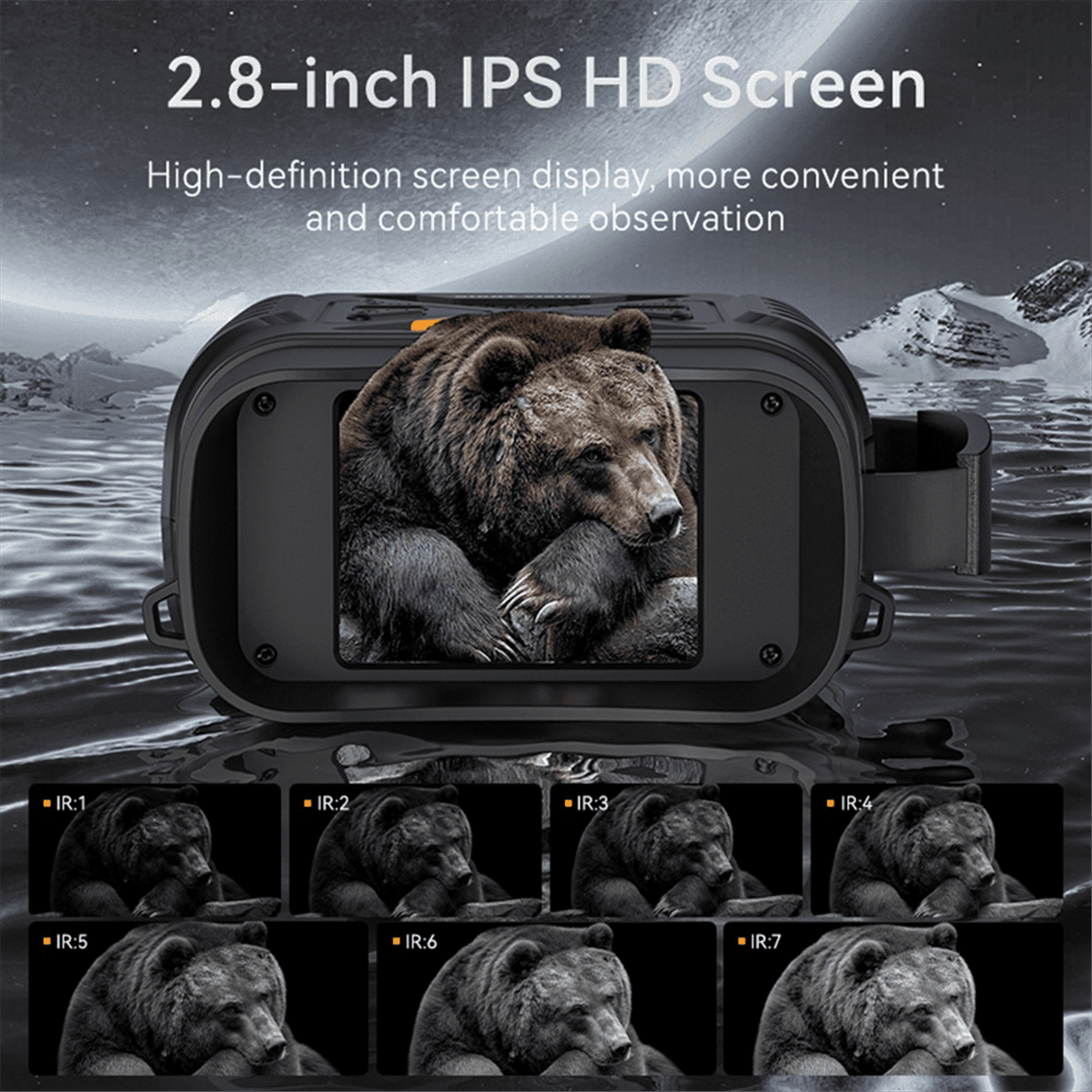 New 4K Low Light Full Color Night Vision Binoculars Large Screen Ultra High Definition Infrared Outdoor Telescope
