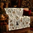 thumbnail image 3 of Woodland Animals Forest Scene, Cozy Naturalist Watercolor Style for Nature Lovers, Deer Bear Fox Theme and Thanksgiving Gift, Soft Flannel Blanket for Cabin Living Room, Home Decor, 3 of 9