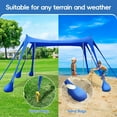 thumbnail image 5 of UEAKPIC Beach Tent Sun Shelter 10×10ft, UPF 50+ with 8 Sandbags, Sand Shovels, Ground Pegs & Stability Poles, Outdoor Shade Beach Canopy for Camping, Fishing, Backyard or Picnics, 5 of 6
