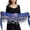Blue, variant on Women's Belly Dance Scarf Chiffon with 98 Flowing Skirt for Performance Practice