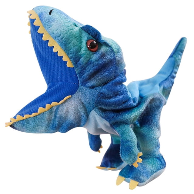 Plush Dinosaur Hand Puppet Toy Open Movable Mouth for Role Play Gift for Kids