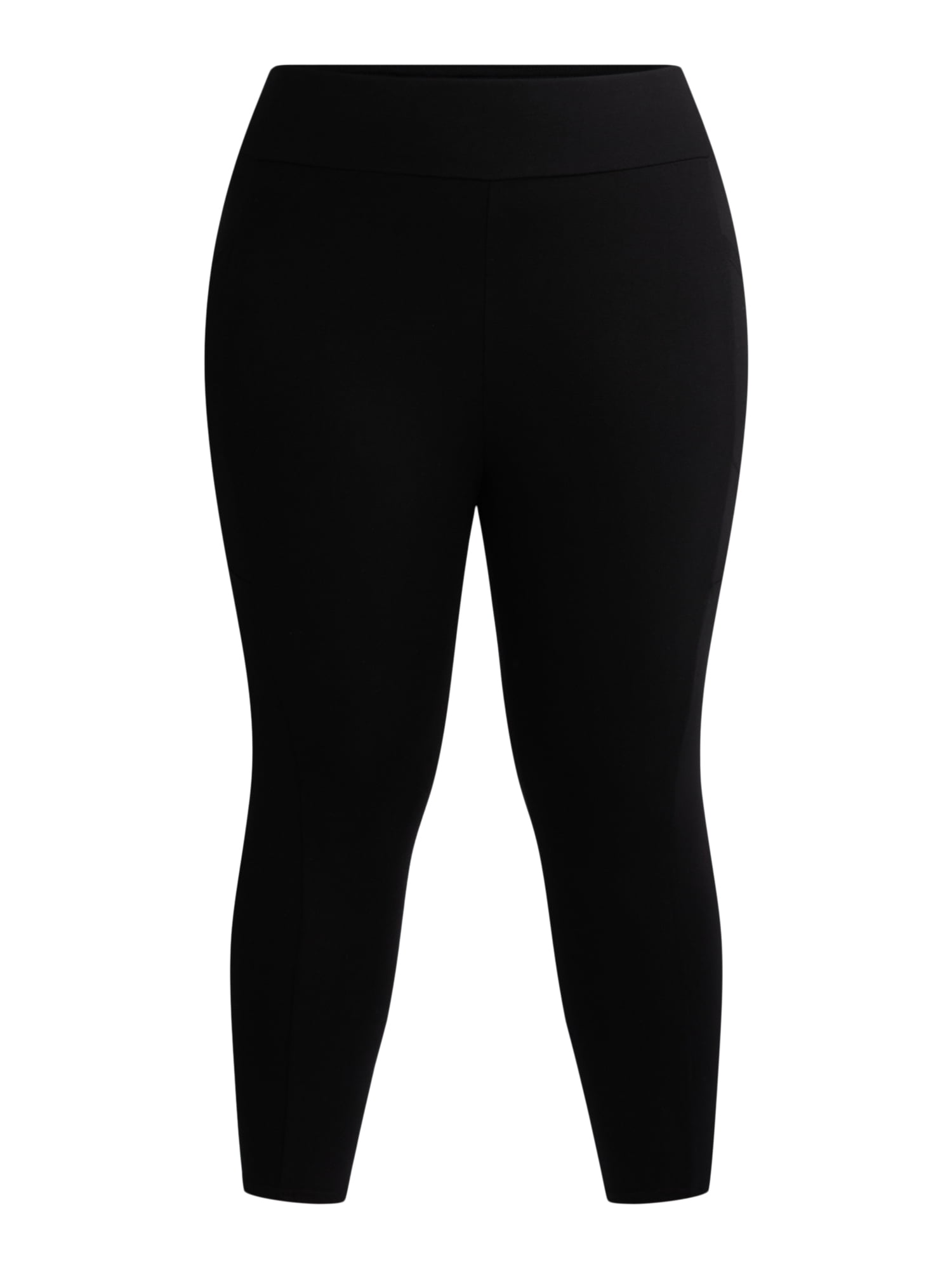 Terra & Sky Women's Plus High Rise Capri Leggings with Cellphone Pockets, 2-Pack