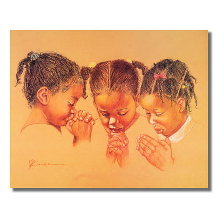 Three Girls Praying Religious Wall Picture Art Print