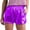F-449Purple2757, variant on FEIFLY Women's Metallic Shorts Shiny Pants With Elastic Waist Hot Rave Dance Bottoms Boho Female Solid Color Slacks