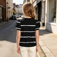 thumbnail image 4 of Zpanxa Girls' Basic Short Puff Sleeve Round Neck T-Shirt Summer Casual Graphic T-Shirt Black C 14 Years, 4 of 8