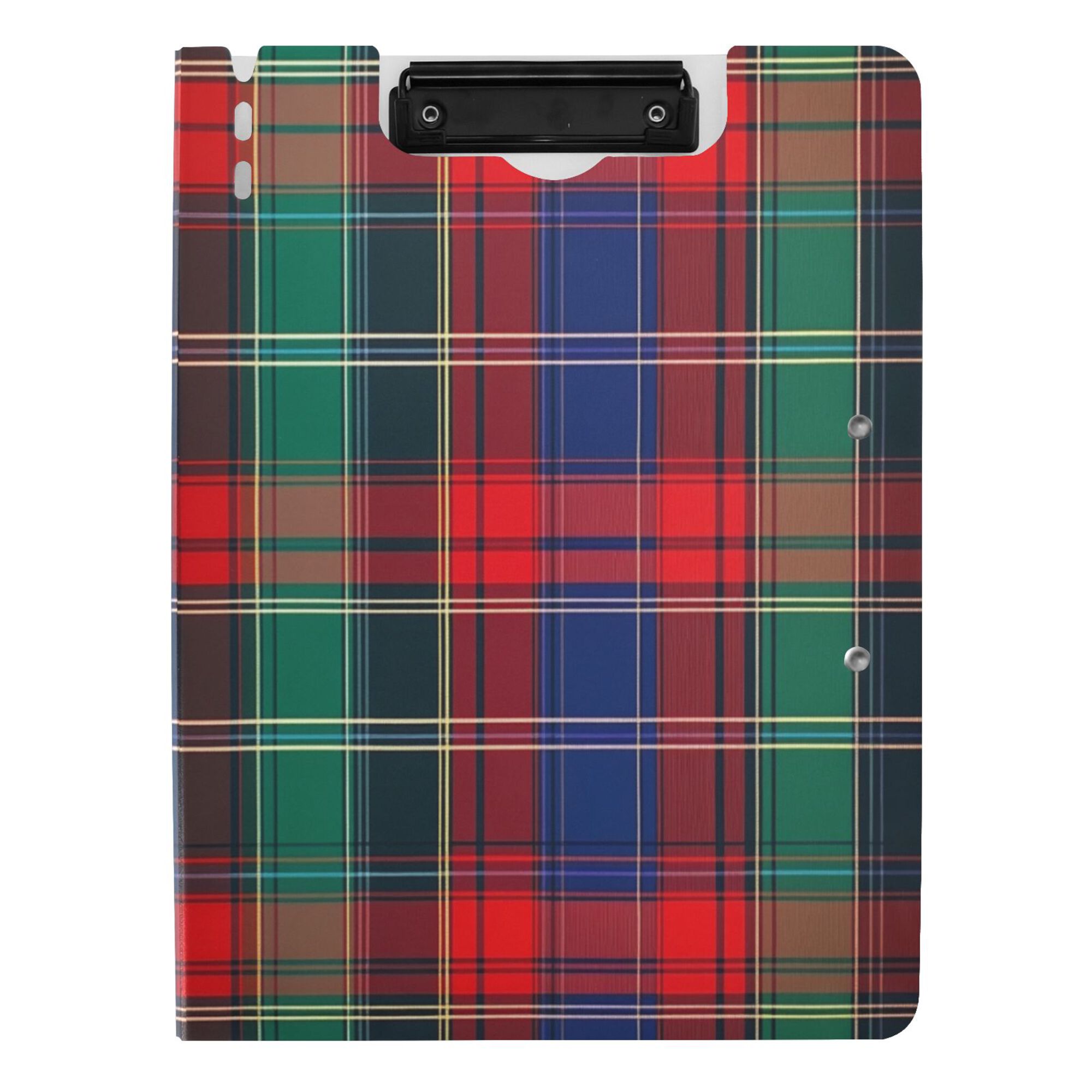 FORMRS A4 Clipboard Folder with Pen Holder Horizontal Foldable School Office Binder, Red Green Pattern